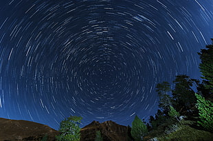 time lapse photo of starry sky HD wallpaper