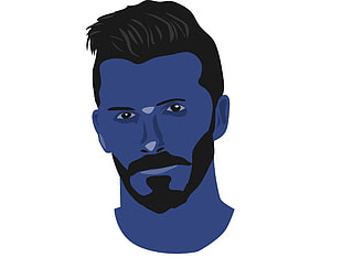 man sketch, David Beckham, men, Photoshop, blue HD wallpaper