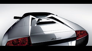 black and white HP desktop printer, car, Lamborghini