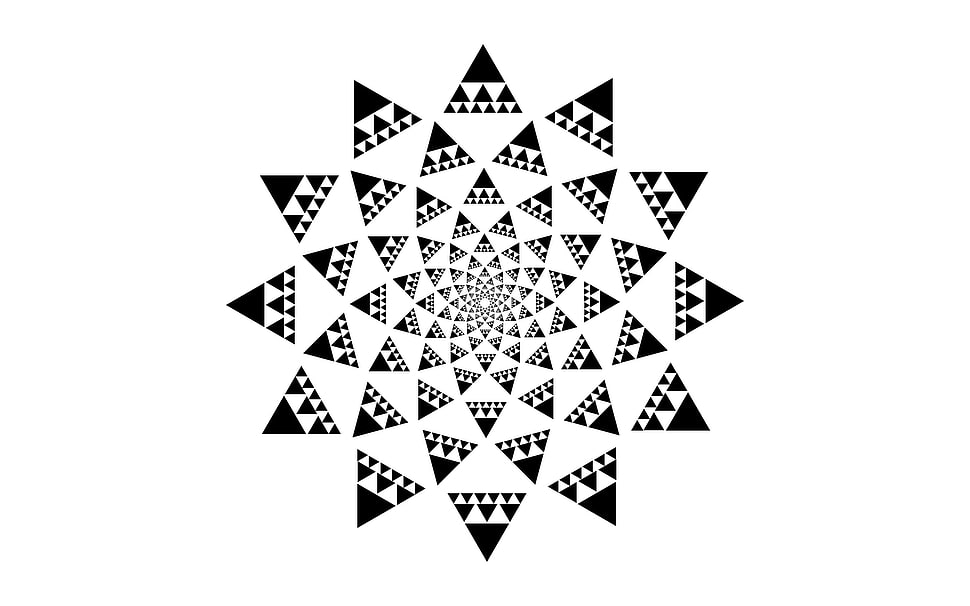 black and white mandala print, pattern HD wallpaper