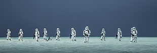 Storm Trooper figure lot, Rogue One: A Star Wars Story, Star Wars, stormtrooper, sea HD wallpaper