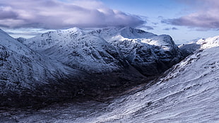 white mountain covered with snow