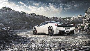 white Ferrari sports car, car, Ferrari, Ferrari 458 Italia HD wallpaper