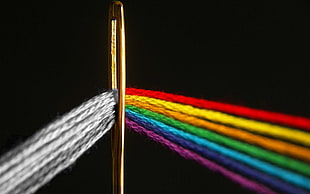 multicolored thread on needles HD wallpaper