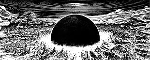 shock wave illustration, manga, monochrome, Akira HD wallpaper