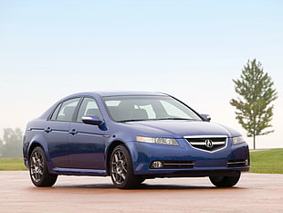 blue Acura sedan HD wallpaper