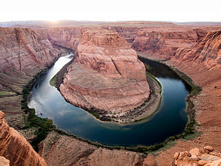 Horseshoe Bend at daytime, colorado river, arizona