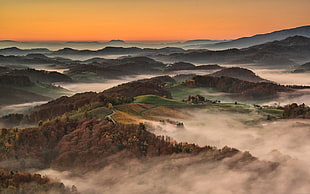 mountains, nature, landscape, mist, mountains