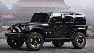 black Jeep SUV, Jeep Wrangler, Jeep, car, vehicle