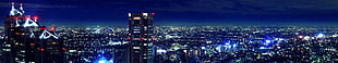 panoramic view of cityscape during night time HD wallpaper