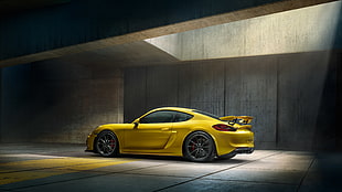 yellow sports car coupe HD wallpaper