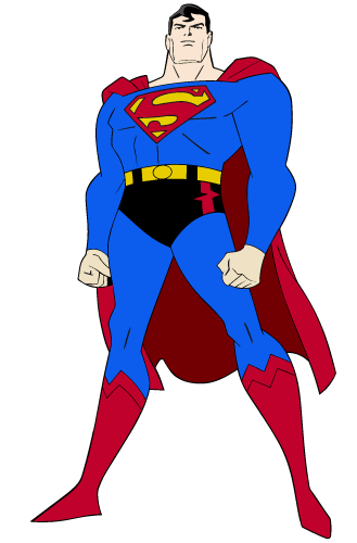 Superman illustration showing torso