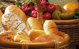 basket of bread HD wallpaper