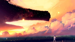 anime character under sky wallpaper