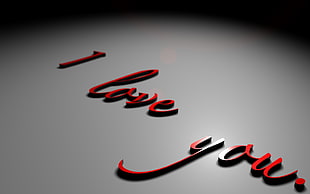 red i love you text HD wallpaper