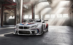 silver BMW coupe, car, BMW M6 GT3 HD wallpaper