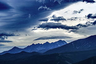 blue mountain, Mountains, Summit, Clouds HD wallpaper