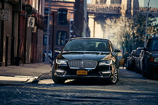 black car, car, vehicle, lincoln, New York City HD wallpaper