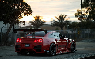 red sports car, car, Nissan, race cars, road HD wallpaper