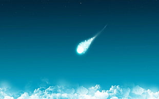 shooting star wallpaper, sky, comet HD wallpaper