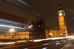 time-lapse structural photography of Palace of Westminster HD wallpaper