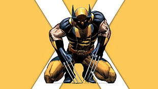 X-Men Wolverine illustration, X-Men, Wolverine, yellow, Marvel Comics HD wallpaper