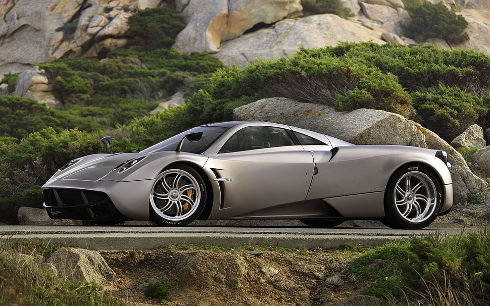 gray super car, Pagani, silver cars, car, vehicle HD wallpaper