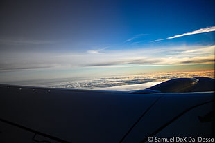 aerial photography of white clouds and blue sky, airplane, clouds HD wallpaper