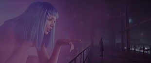 blue-haired female character, Blade Runner 2049, futuristic, Blade Runner HD wallpaper