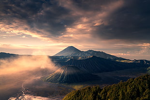 green leafed trees, nature, landscape, Indonesia, volcano HD wallpaper
