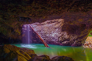 body of water, cave, water, nature