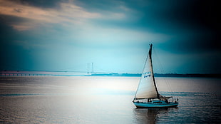 white sailing board, sailing ship, boat, water