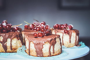 brown pastry cakes on white stand