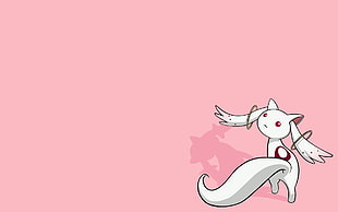 white cat illustration, Mahou Shoujo Madoka Magica, Kyuubey, anime HD wallpaper