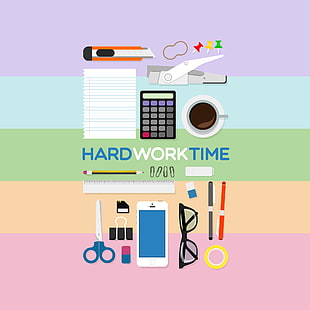 hard work time clip-art, time, glasses, artwork, scissors