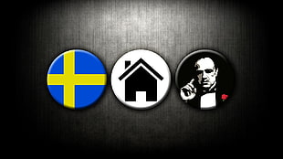 flag of Sweden icon, The Godfather, Sweden, digital art, simple background HD wallpaper