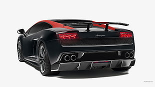 black and red car amplifier, Lamborghini Gallardo, black cars, car, vehicle HD wallpaper