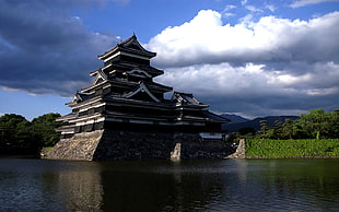 brown and white pagoda temple, landscape, Japan, castle, Matsumoto HD wallpaper