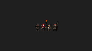 four game character illustration, Darkest Dungeon, video games, dark, pixel art HD wallpaper