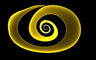 yellow and black Galatasaray logo, spiral, simple, yellow, minimalism HD wallpaper