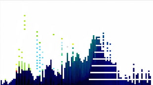 blue and green graph illustration, pixel art