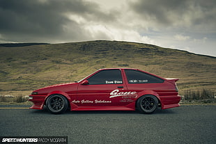 red coupe, Toyota AE86, Toyota, car, AE86 HD wallpaper