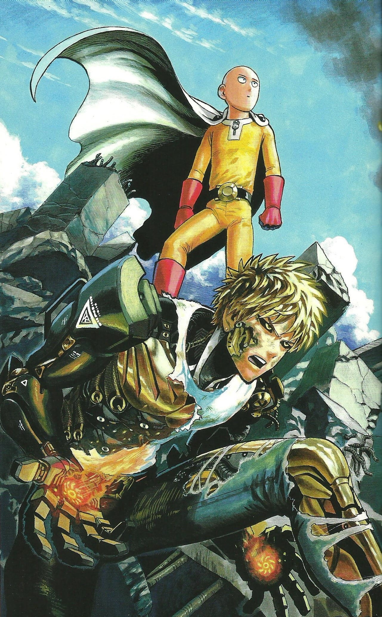 One Punch Man poster, One-Punch Man, manga, Saitama, Genos