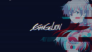 female animated character with gray hair, Neon Genesis Evangelion, Asuka Langley Soryu, simple background, glitch art HD wallpaper