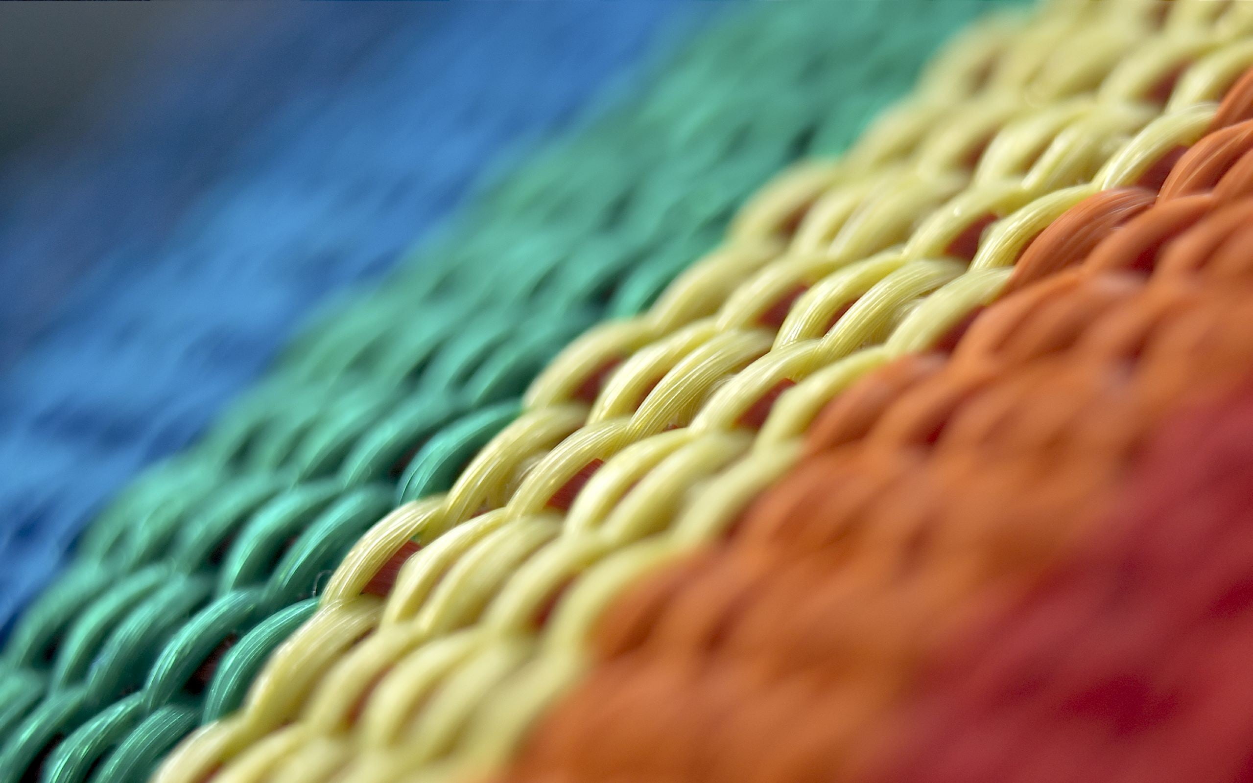 yellow, orange, and blue textile, colorful, macro, fabric