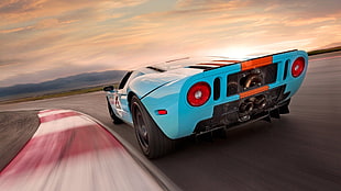 blue and red sports car, Ford, Ford GT, car, Orlando Echeverría