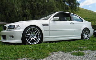 white BMW coupe, E-46, BMW M3 , BMW, white cars HD wallpaper