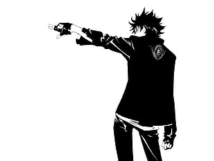 boy in black jacket anime sketch HD wallpaper