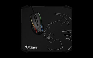 black Alumic gaming mouse HD wallpaper