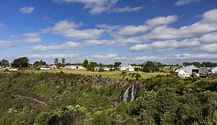 landscape photo from bird's eye view, waratah, tasmania HD wallpaper